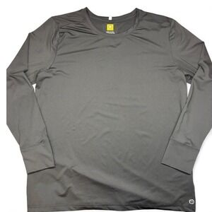 WonderWink Womens Long Sleeve Underscrub Top Black Layering XL Healthcare Nurse